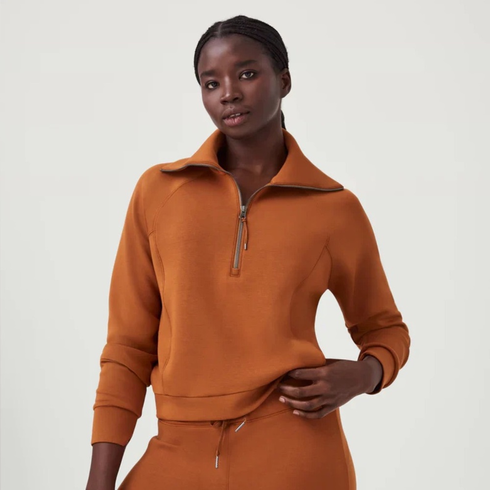 Spanx Airessentials half zip in butterscotch size… - image 1